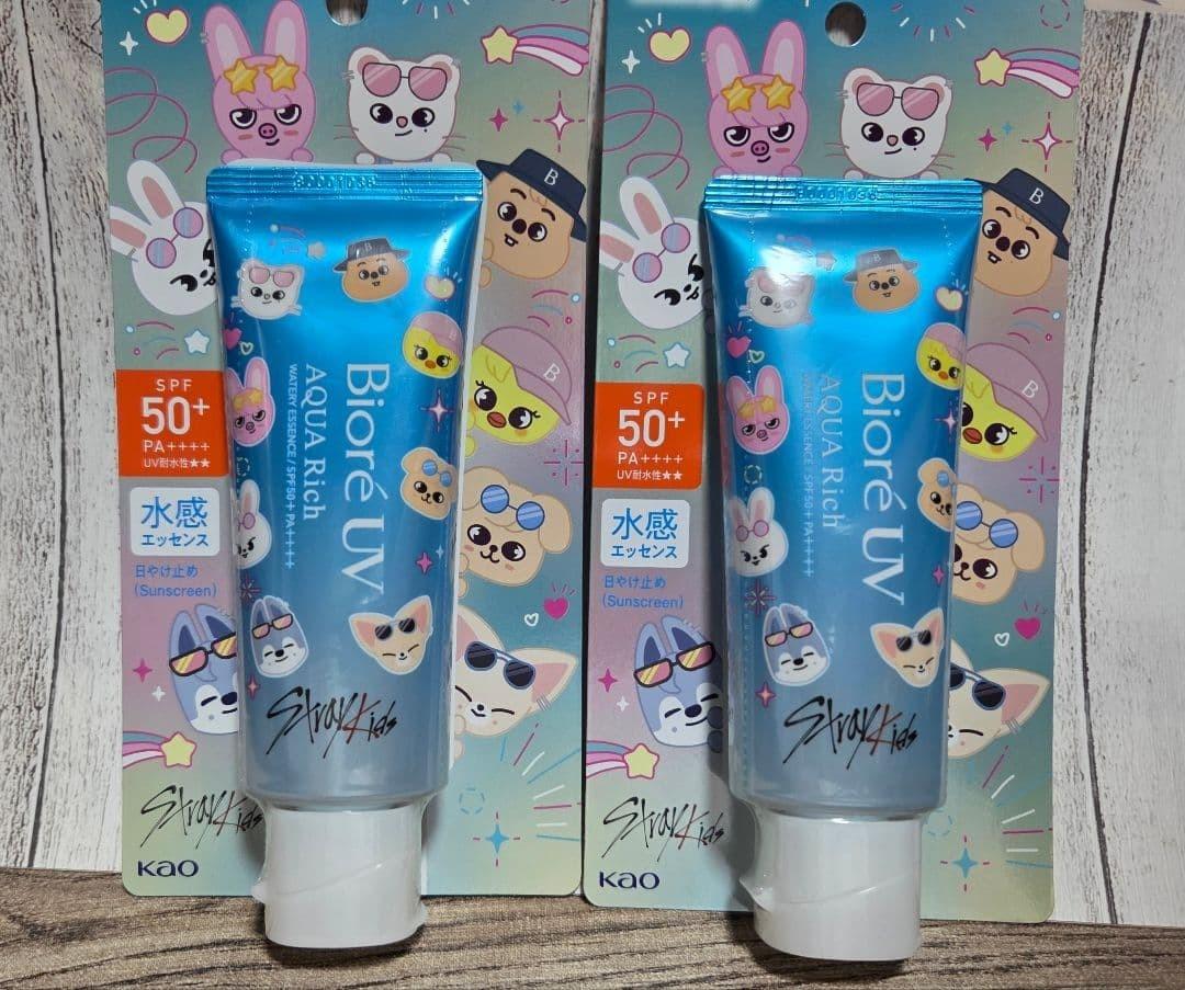Stray Kids Skzoo Biore UV AQUA Rich Водянистая эссенция 2,46 жидк. унц.(70g) Набор 2