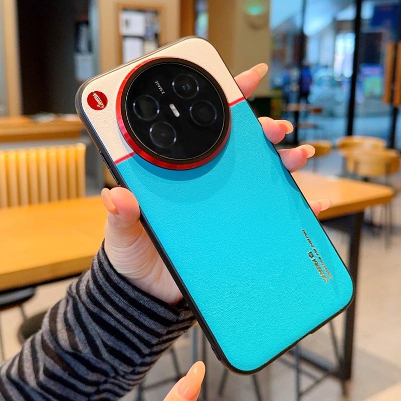 Applicable To Huawei Mate70air Mobile Phone Case Color Matching Mate80/70 Protective Case Mate80Promax Leather 5g