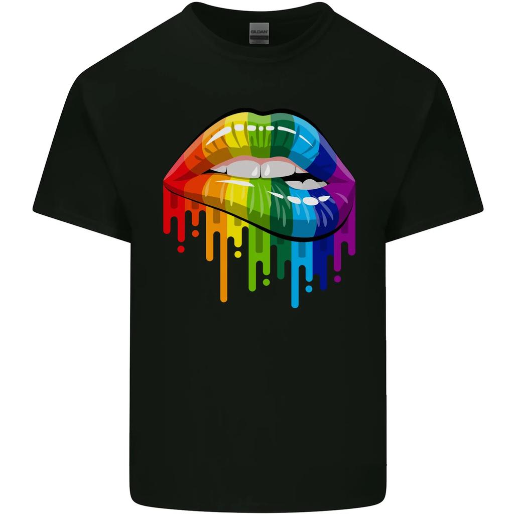 LGBT Bitten Rainbow Lip Gay Pride Day Kids T-Shirt Childrens