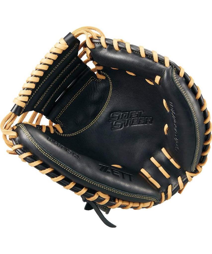 ZETT Youth Baseball Soft R Brown BJCB74512F Catcher's Mitt, Steer, Blue/P (2532),