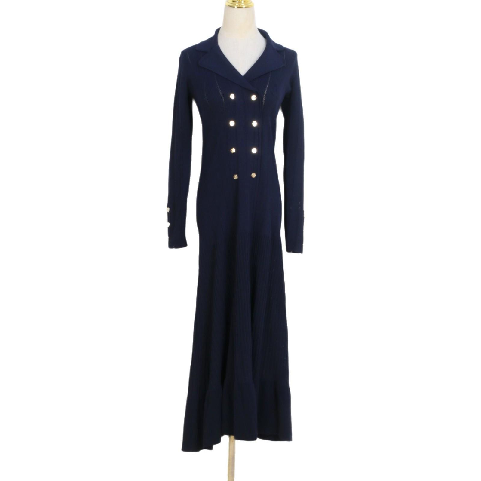 

Elegant French V-neck Knit Fishtail Dress - Spring/Summer S