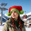 Breathable Warm Winter Hat Women Christmas Elf Hat, Cozy Knit with Pom Casual Accessories for Pom, Stretchy Skull Cap Outdoor Cold Weather Soft