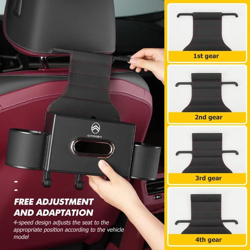 Car Seat Back Storage Box Car Hook Water Cup Holder Tissue Box For Citroen C4 C3 C5 C1 C2 C6 VTS C4L DS3 DS4 DS5 Grand Berlingo fshr44