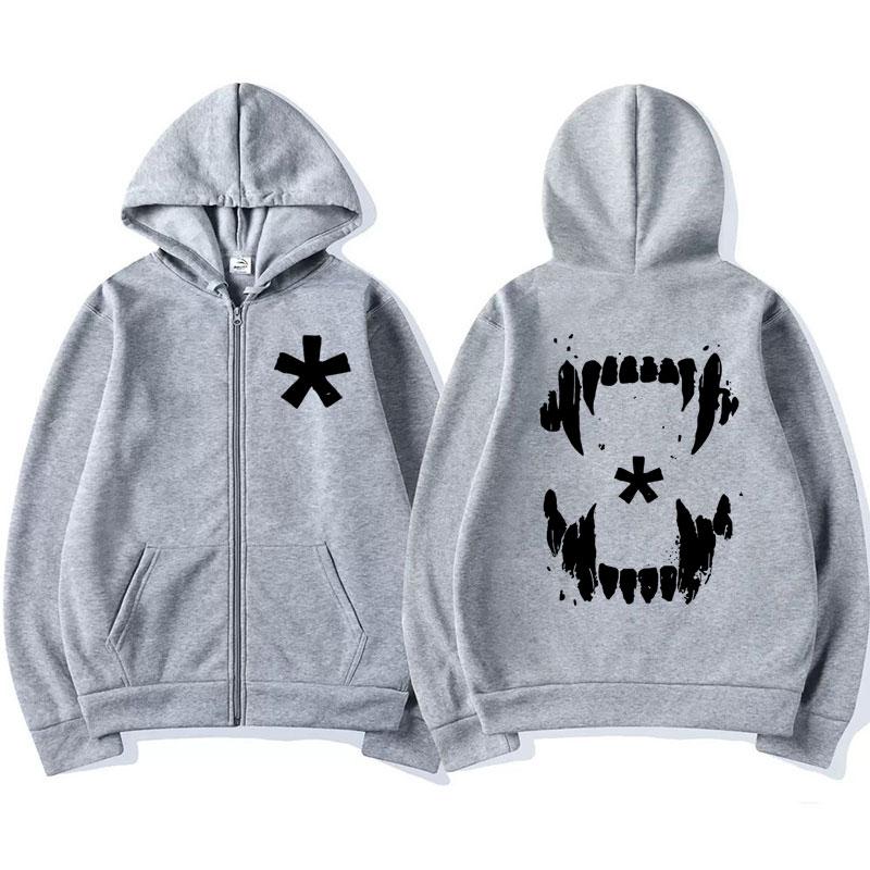 Rapper Playboi Carti Opium Teen X Reißverschluss Kapuzenpullover Herren Damen Mode Gothic Reißverschluss Kapuzenpullover Jacken Sweatshirt