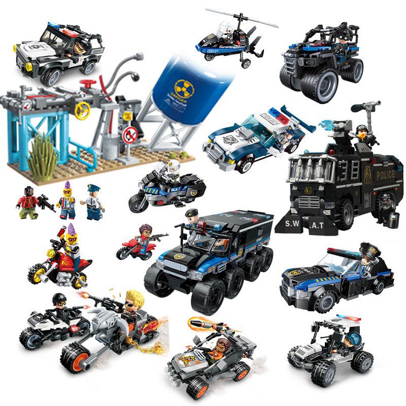 Qimeng 11011 SWAT Car & Motorcycle Building Blocks Toy Set