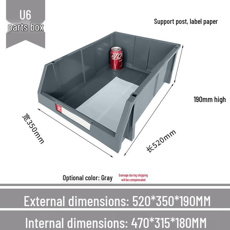 Angled Entry Heavy-Duty Plastic Storage and Organizer Box for Components and Hardware