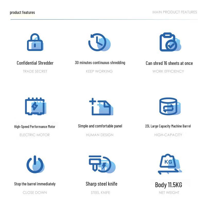 Deli Commercial Level 4 Security 16-Sheet Paper Shredder