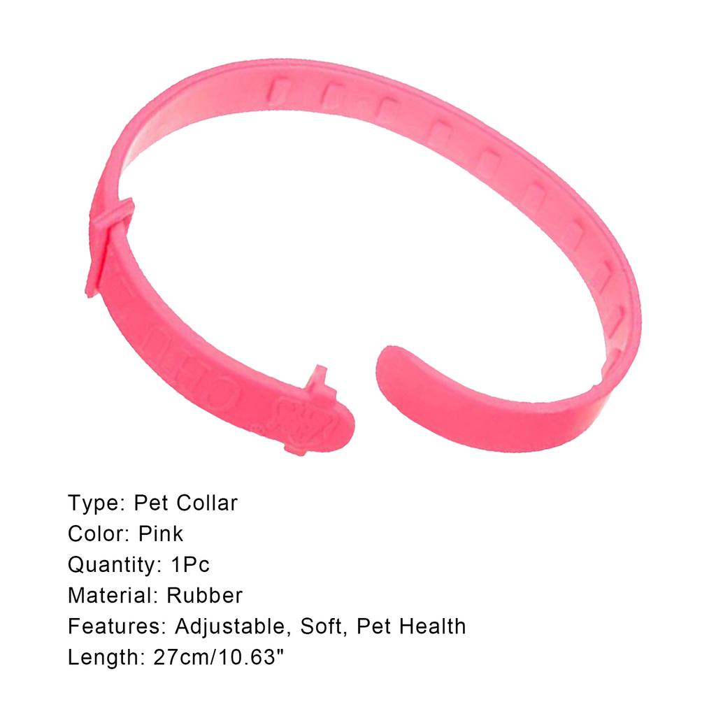 Soft Silicone Pink Pet Cat Flea Collar Reject Tick Mite Louse Collar For Cats