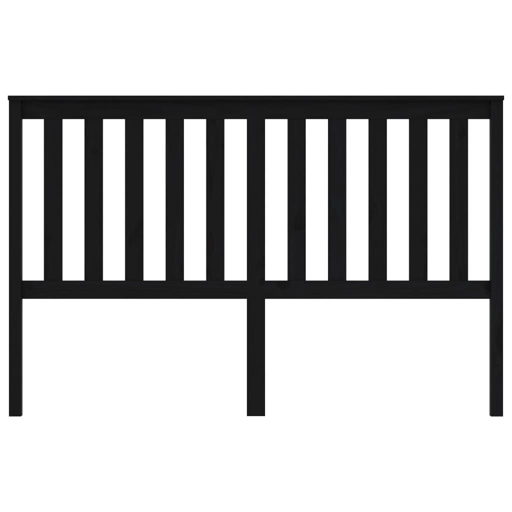 Vidaxl Wezgłowie Łóżka, Czarne, 166X6X101 Cm, Lite Drewno Sosnowe