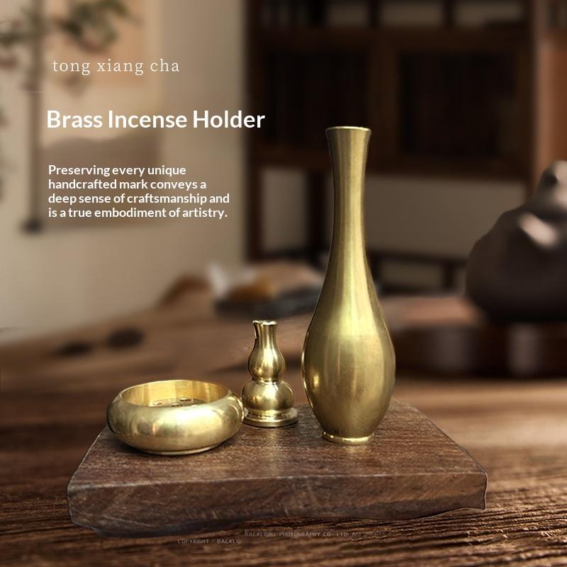 1Pcs Portable Incense Burner Multi Purpose Water Drop Shape Brass Incense Holder Home Office Teahouse Zen Ornament Supplies