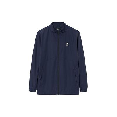 Solid Color Zipper Stand Collar Thick Jacket Men Jacket Midnight-Blue 152347609-1