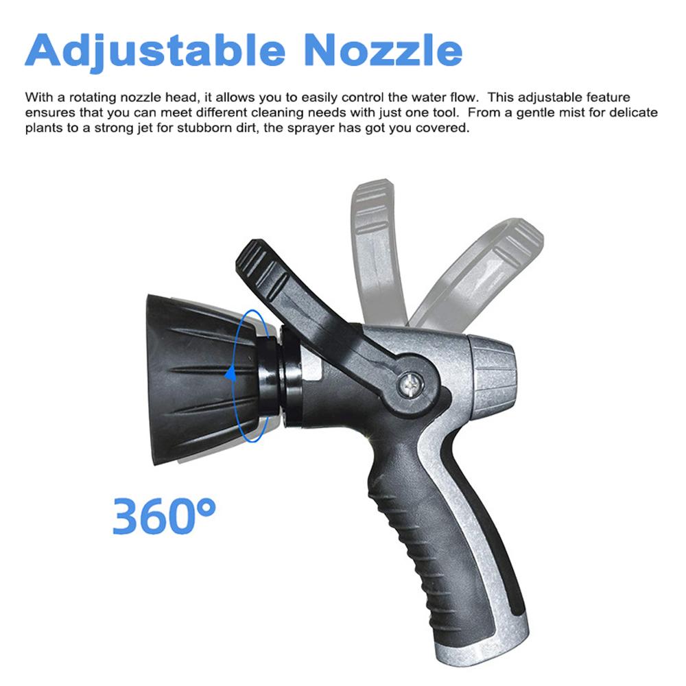 

Heavy Duty Garden Hose Nozzle High Pressure Metal Water Sprayer with Adjustable Watering Modes for Car Washing Garden чёрный