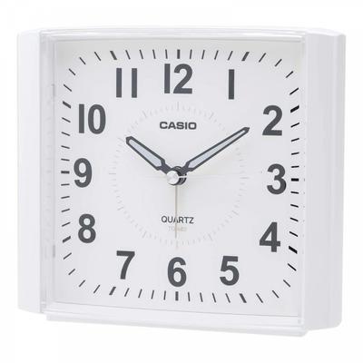Alarm Clock White Analog Standard Snooze with Light TQ-482-7JF