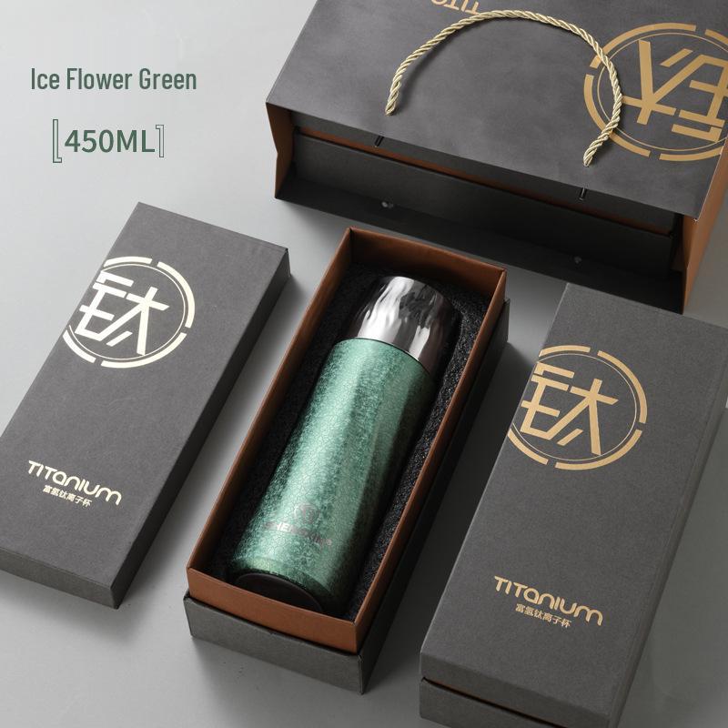 Titanium-Plated Dual-Layer Vacuum Insulated Cup with Dual-Use Lid and Tea Separator - Ideal Business Gift Set