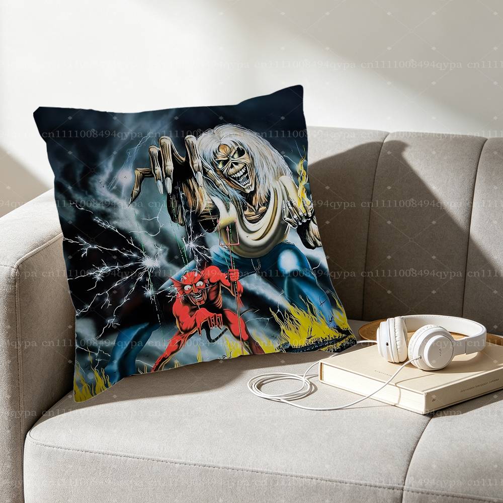 IIron Maiden Senjutsu Square Cushion Pillow Case Sofa BedroomLiving Room Backrest Multiple Sizes Washable Covers