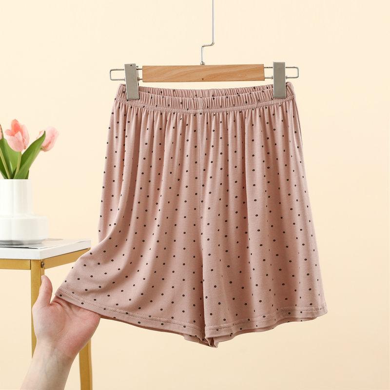 

Modal Polka Dot Shorts Summer women s Loose sleepwear short pants Plus size wide leg shorts comfort nigtwear 2XL шампанського
