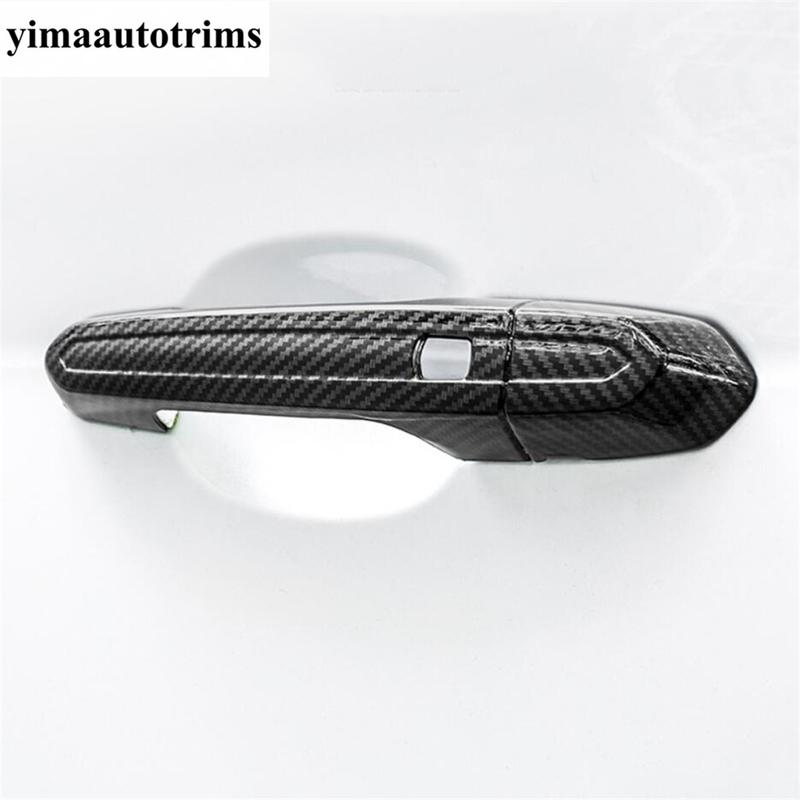 Car Outer Door Handle Protector Decoration Cover Trim ABS Carbon Fiber Accessories Exterior For Cadillac CT5 CT5-V  - 2024
