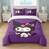Kuromi Bedroom 3Pcs Bedding Set Soft Bed Sheet Pillowcases Home Bedding Decoration