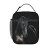 Lunchtasche Pferde-Thema Tiere Galoppierend im Sand Rennende Pferde Muster Wiederverwendbare Lunchbox für Büro Schule Picknick Strand