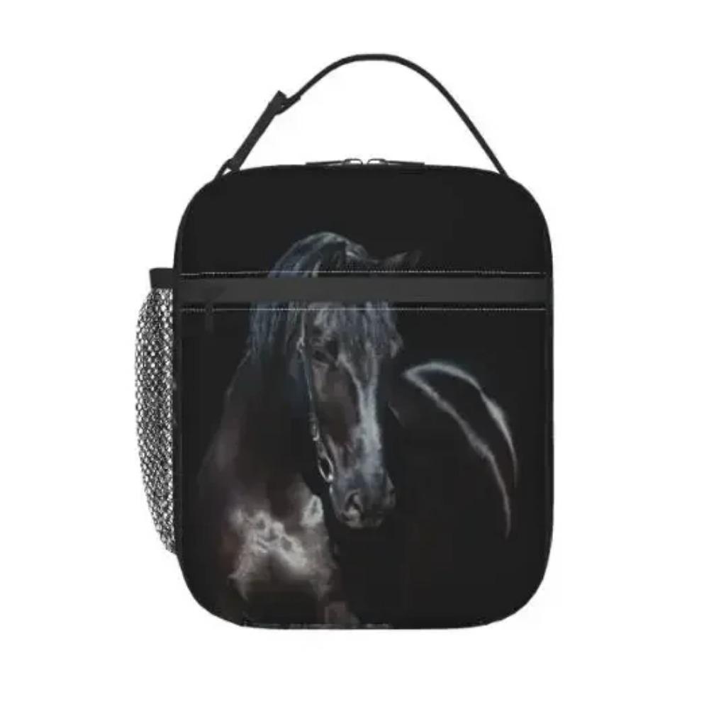 

Ланч-бокс с изображением лошадей, скачущих по песку, многоразовый ланч-бокс для офиса, школы, пикника, пляжа 26x21x11CM небесно-голубой