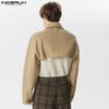 INCERUN Menn Lapel Collar Langermet Fleece Crop Topper Kåper