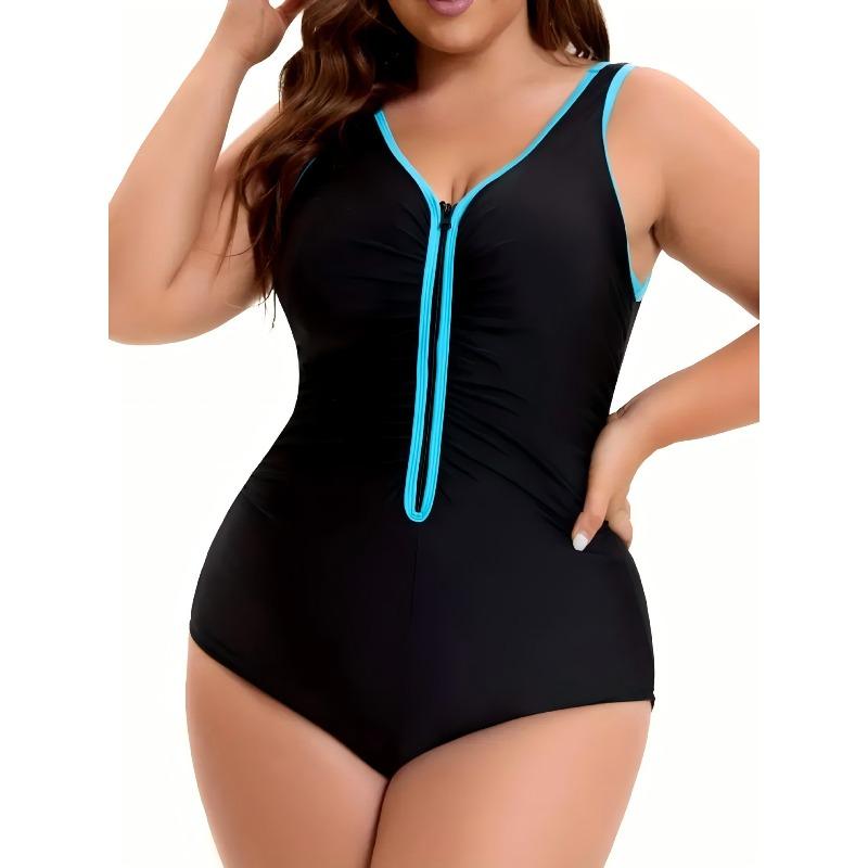 European and American Swimsuits Women's High-end Tight-fitting One-piece Swimsuits Bikini Plus-size Swimsuits