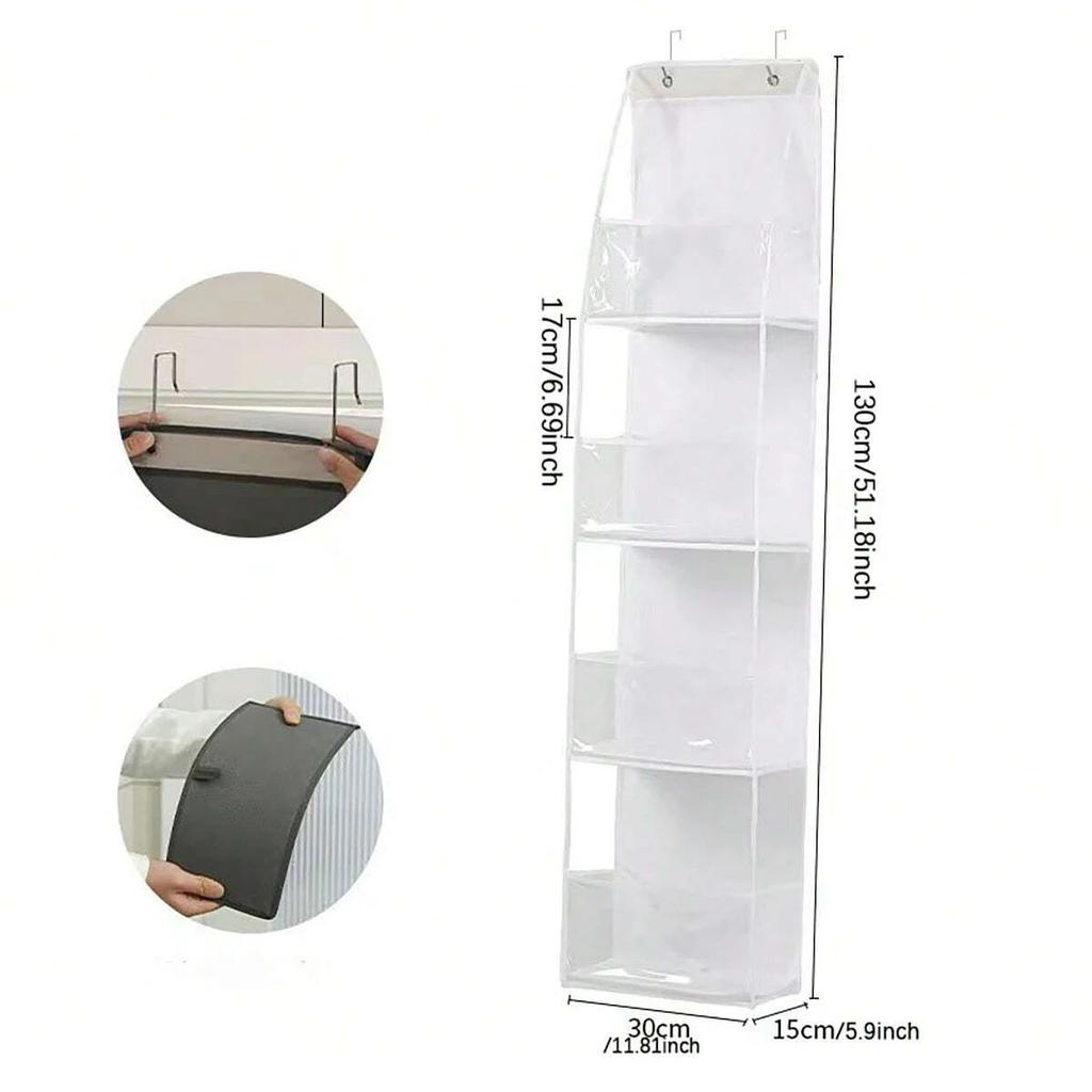 4/6 Layer Multi-functional Fabric Storage Bags Hanging Bag for Behind The Door Underwear Bra Pants Clothes Toys Doll Organizer