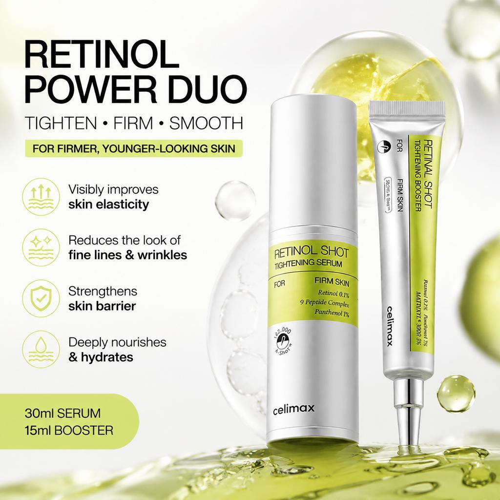 CELIMAX Retinol Shot Tightening Serum & Booster Set