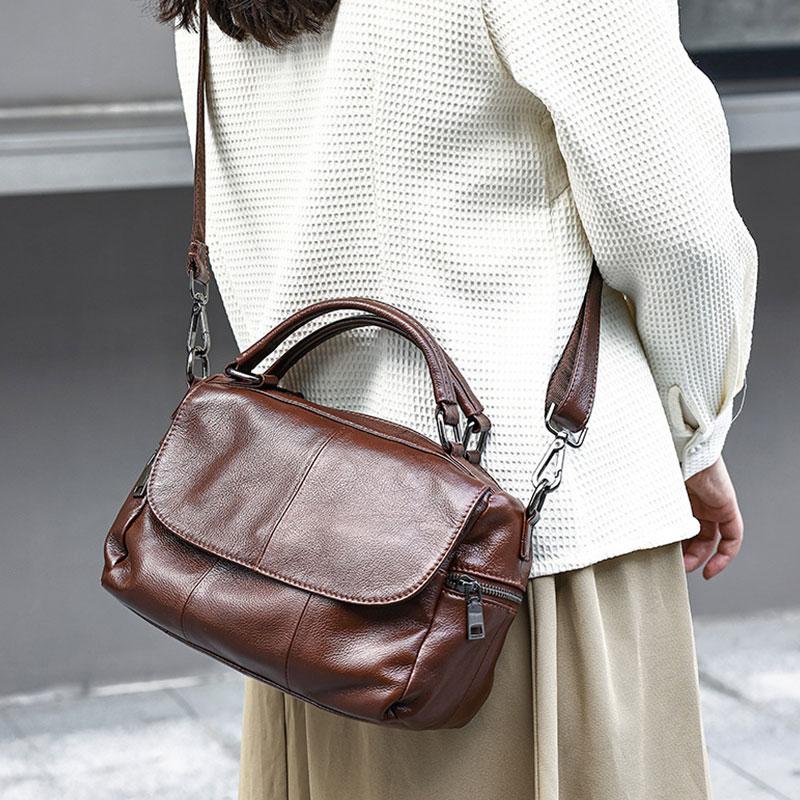 Vintage Women Handbag   Luxury Genuine Leather Women's Bag  Cow Leather Shoulder Bag Female Crossbody Bags