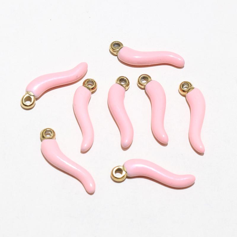 10pcs Enamel Chili Pepper Pendant Charms Stainless Steel  DIY Jewelry Making Accessories for Earrings Necklace Bracelet