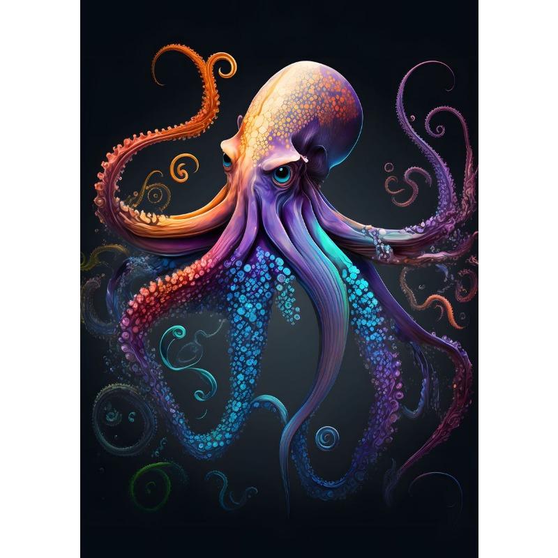 

Ocean Life Морская черепаха Осьминог Плакат Холст Плакат Реальные фотографии морской жизни Декор для стен Эстетические принты Акварели Декор с осьминогом 21cm×30cm NoFrame