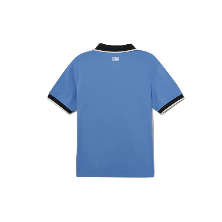 MLB Los Angeles Team Striped Detail Pullover Polo Shirt Men tops Blue 3LPQB0133-07CBL