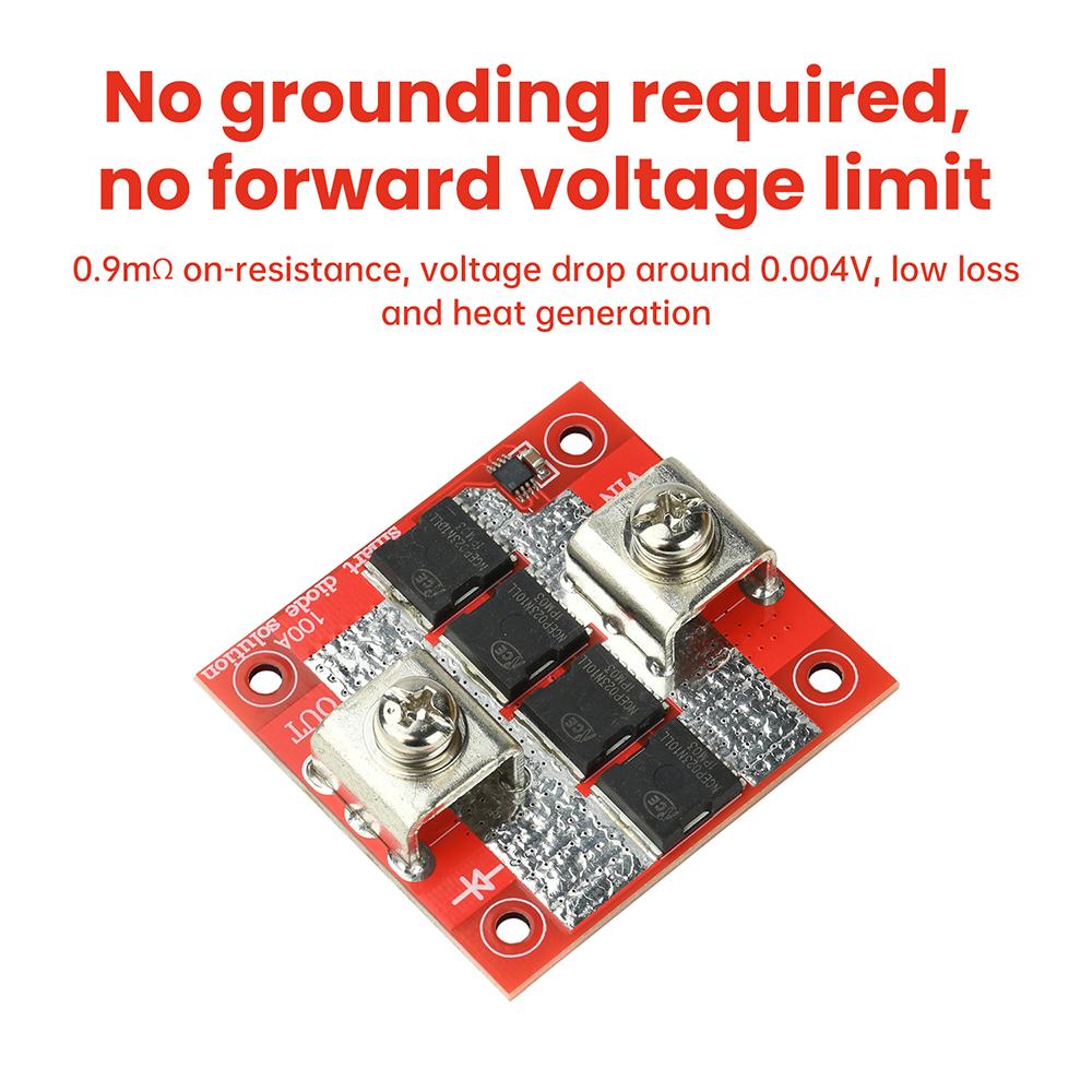 High Current 100A Ideal Diode Module Ultra Low Voltage Solar Controller Anti-reverse Charging Anti-Reverse Current Protection