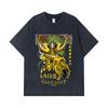 275 GSM Washed T-shirts 100% Cotton Saint Seiya V19 Aries Print Unisex Heavy Cotton T Shirt