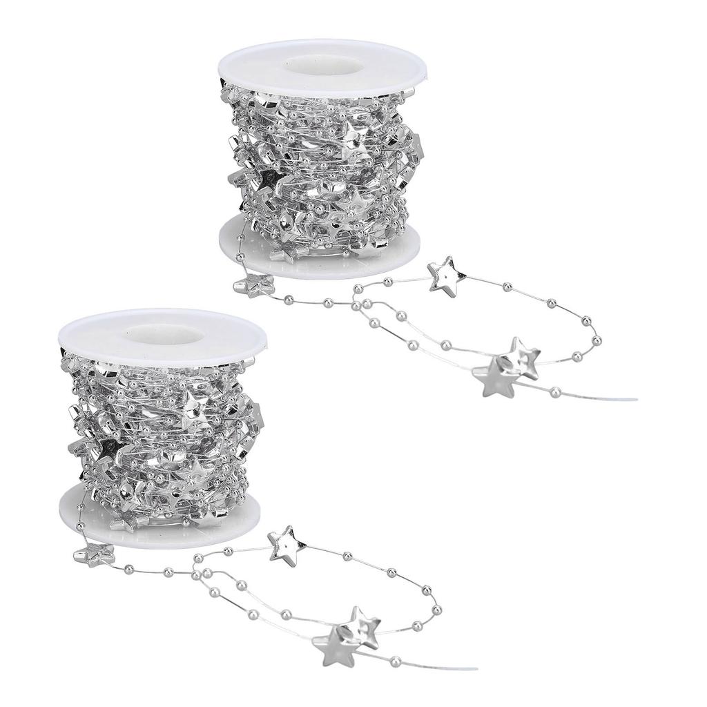 2 Rolls Star Bd String Garland 10m Length Cuttable Decorative Bds Garland for Wedding Christmas Home Decor