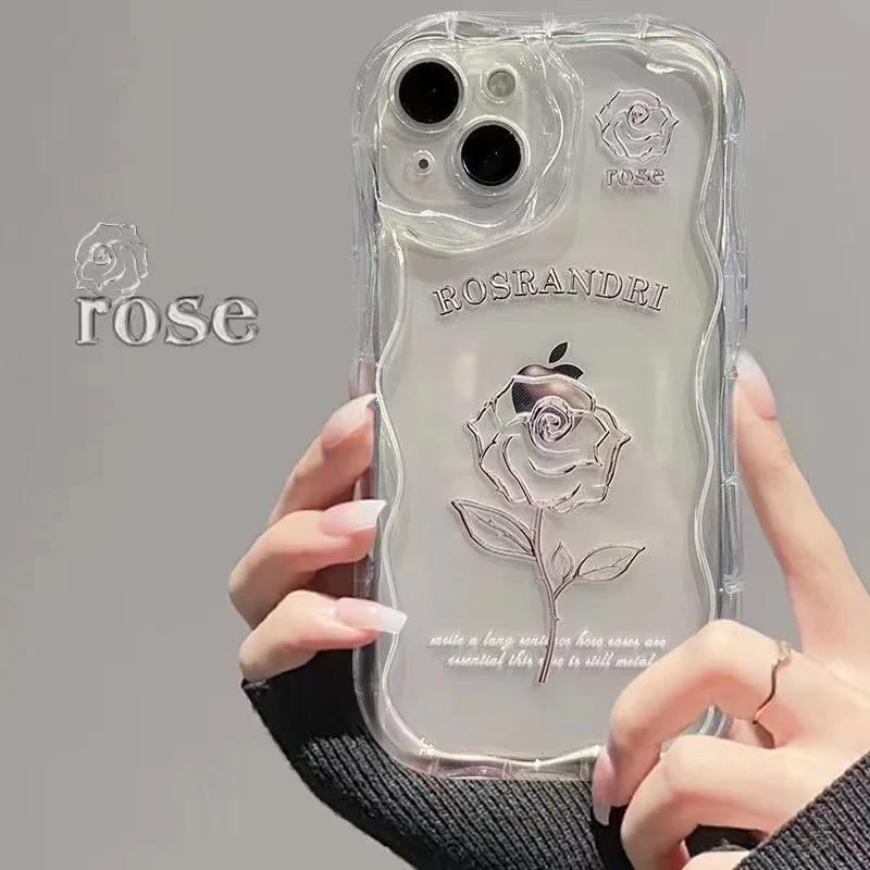 Rose Transparent Creative Mobile Phone Case Mobile Phone Protective Cover for iPhone 15PLUS 14 13 12 11 X XS XR