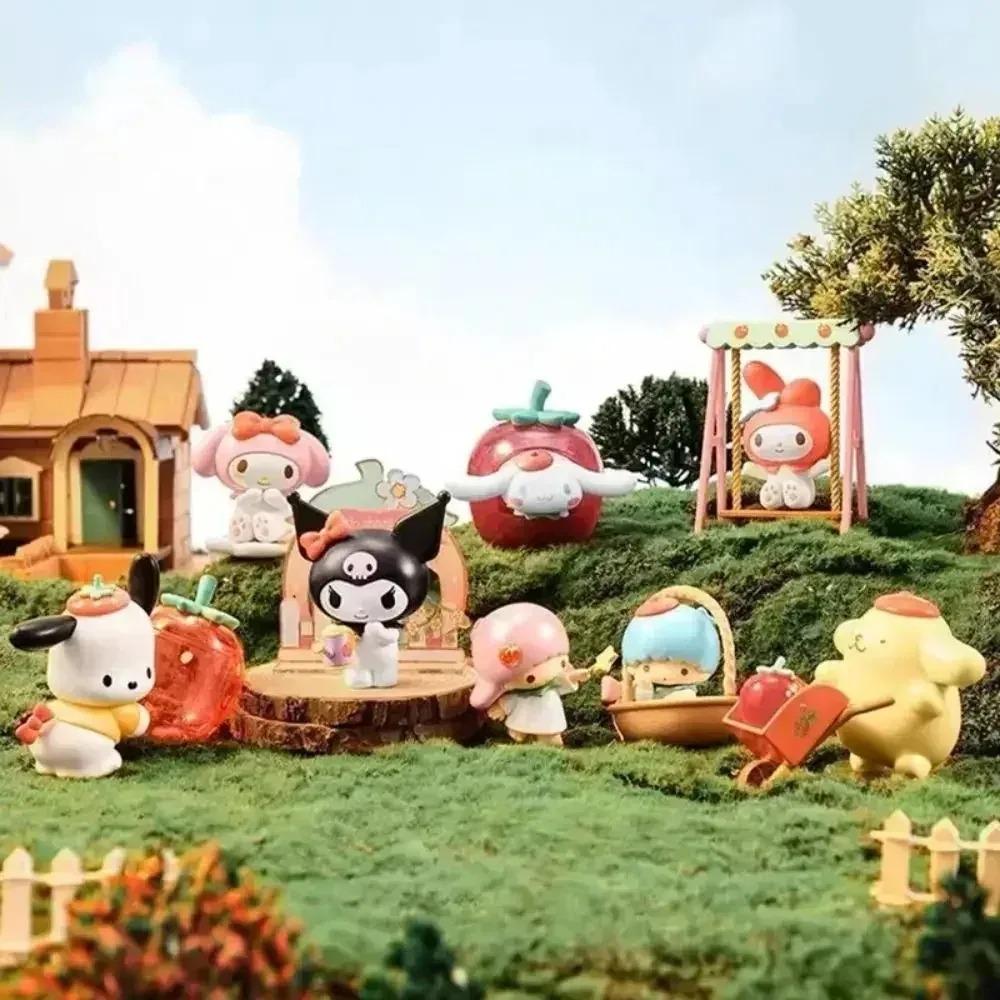 K Sanrio Charaktere Erdbeer-Anwesen Serie Blind Box Kuromi My Melody Cinnamoroll Charaktermodell Pom Pom Purin Puppe Geschenk Spielzeug