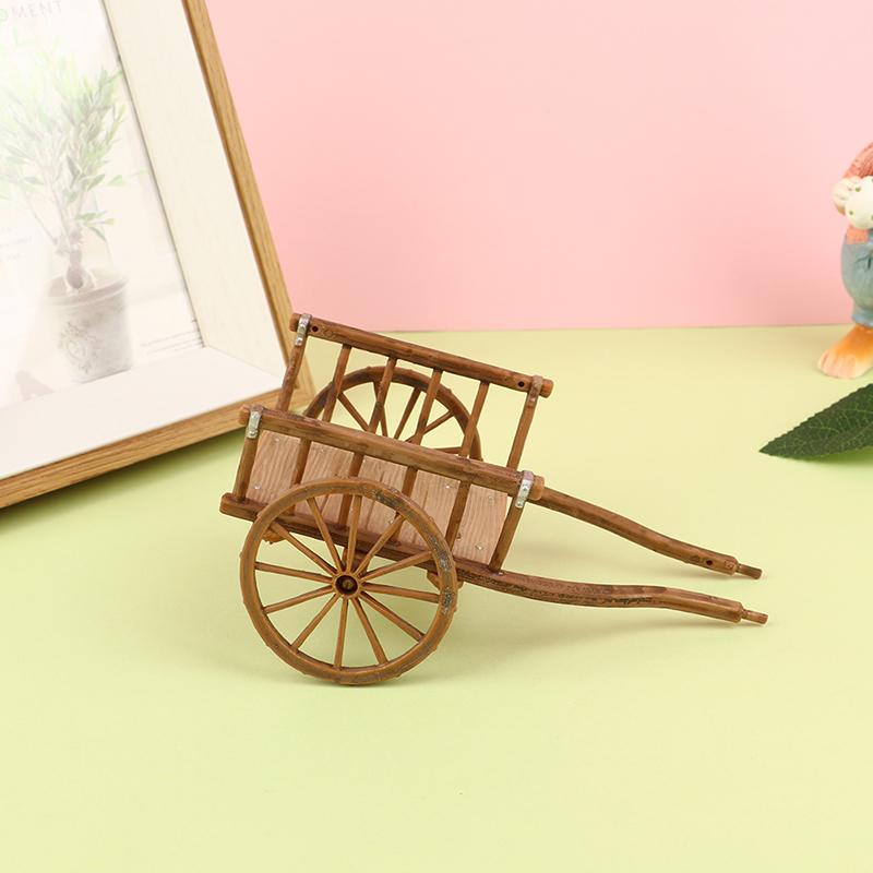 Dollhouse Miniature Simulation Assembled Cart  Model Diy Accessories Garden Furniture Toys