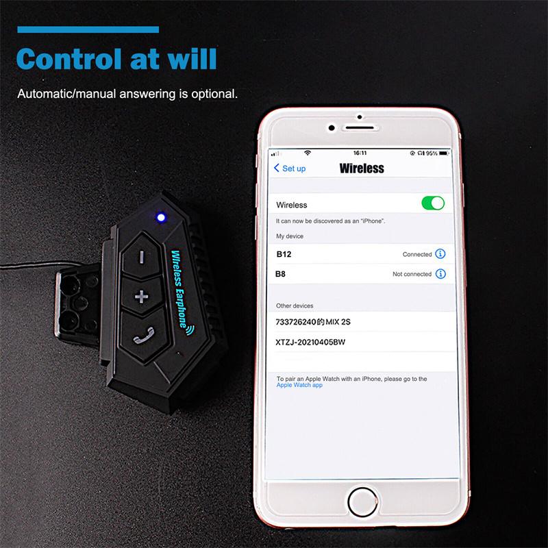 Zestaw słuchawkowy Bluetooth do kasku motocyklowego, bezprzewodowy zestaw głośnomówiący, stereofoniczny, wodoodporny, z głośnikiem do odtwarzania muzyki