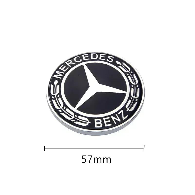 FEN1 2025 For Mercedes-Benz 1Pcs Car Metal Flat Hood Emblem Front Badge Logo Sticker For Mercedes Benz W212 W213 W205 W177 W247 W176