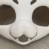 Unpainted Fursuit Mask Head Base Mask, DIY 3D Furry Animal White Face Therian for Halloween Cosplay Costume, Accessory Costume