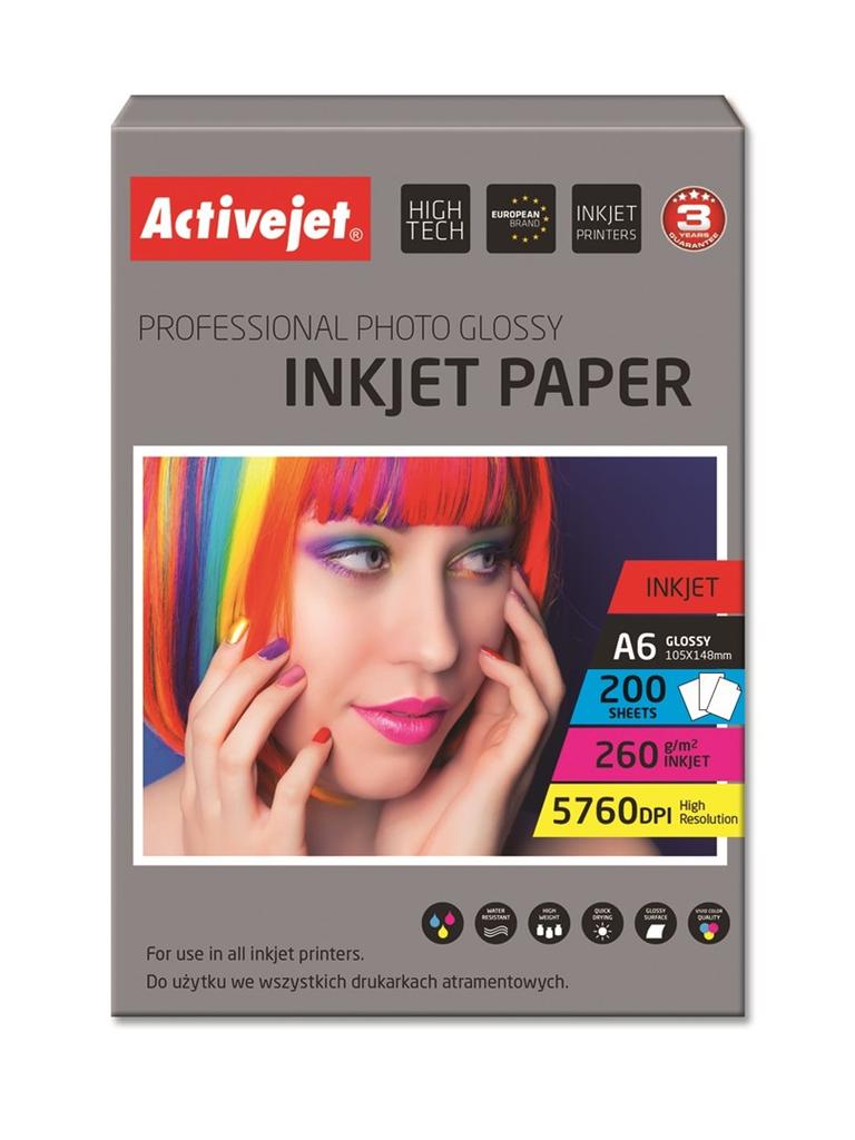 ActiveJet Glossy Photo Paper A6 200pcs AP6-260GR200