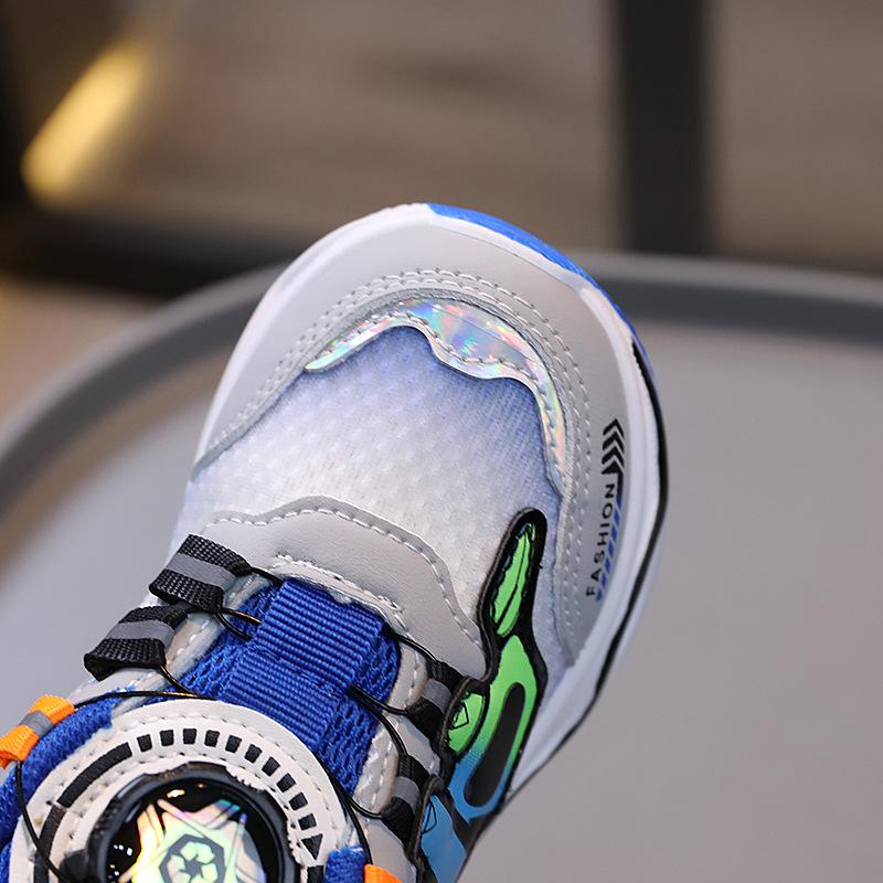 Children's knob buckle shoes 2025 spring and autumn children's breathable running shoes boys' casual shoes sports shoes girls' baby shoes