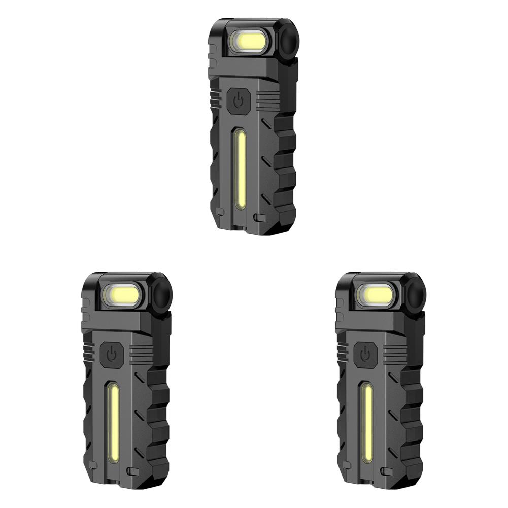 Magnetic LED Flashlight Compact Torch USB Rechargeable EDC Pocket Flashlight Portable Work Light for Outdoor Emergency