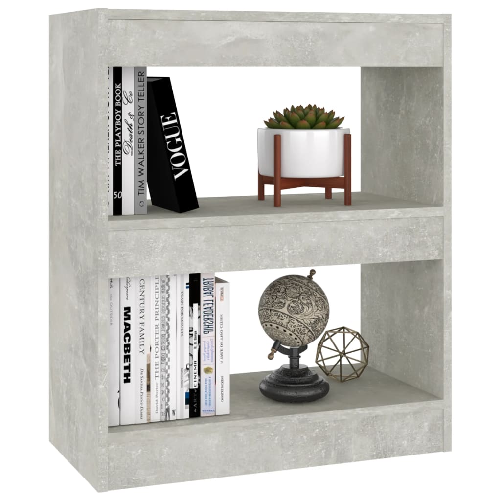 Bookshelf Room Divider Concrete Grey 60x30x72 Cm