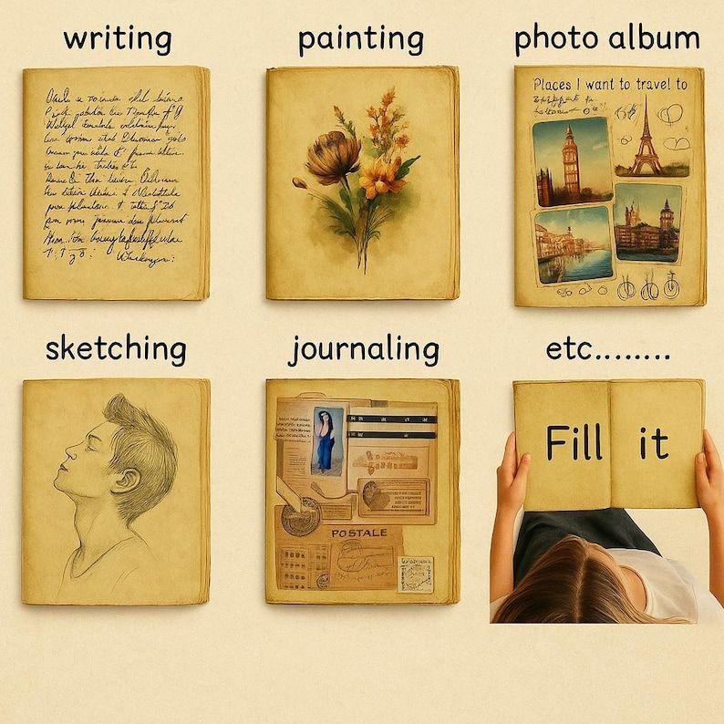 Cat Leather Journal: Vintage Handmade Grimoire, Blank Book of Shadows