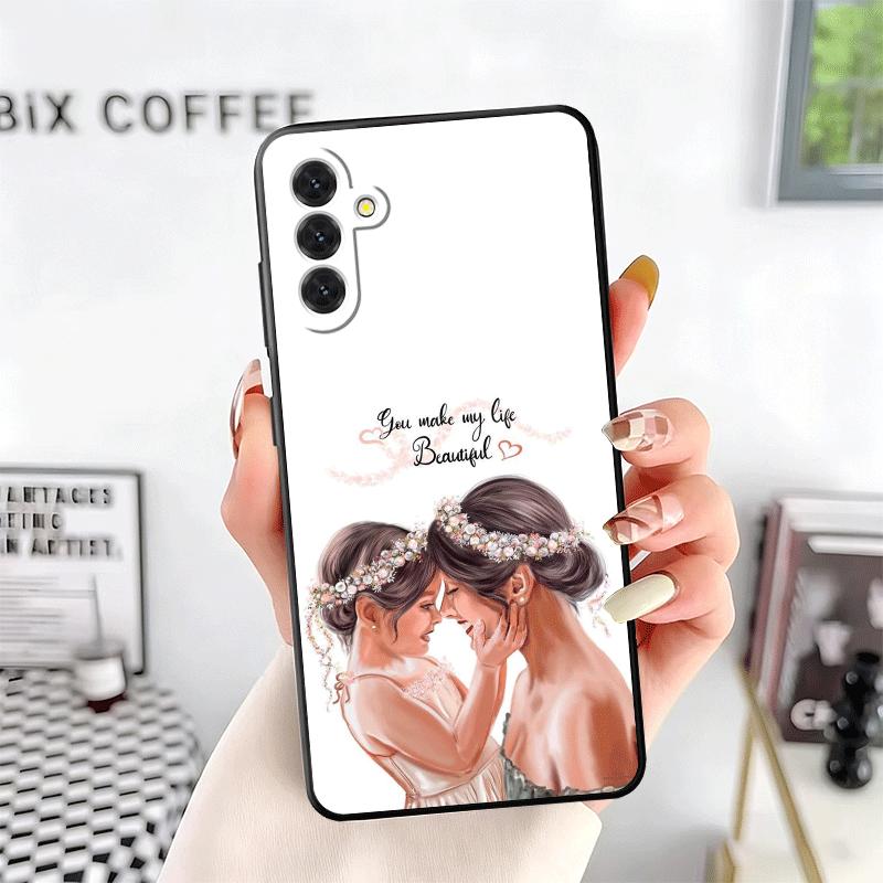 Mom Baby Girls Theme Soft Phone Case for Samsung A17 A37 A57 A16 A26 A36 A56 A15 A25 A35 A55 A14 A24 A34 A54 A13 A23 A33 A53 A52