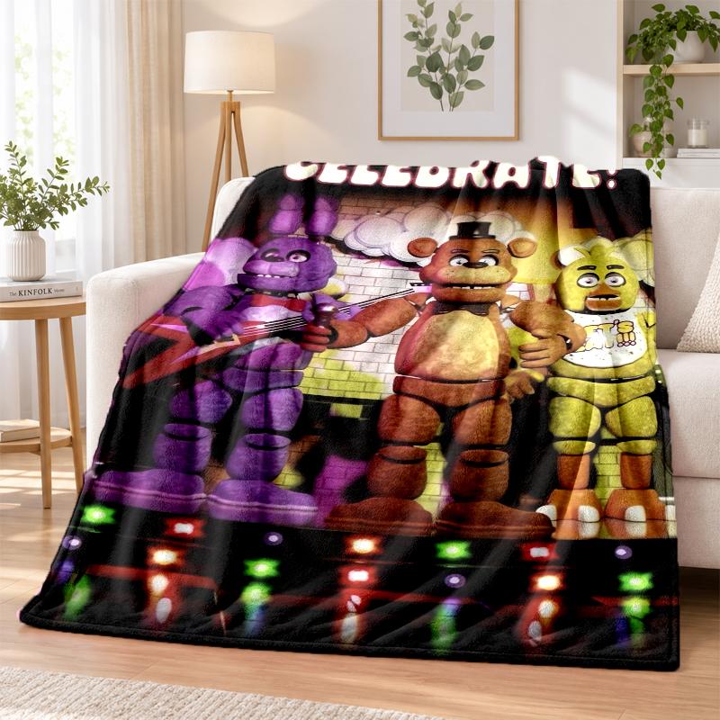 Five Nights at Freddy’s Flannel Throw Blanket Soft Warm Cozy For Sofa Bed Indoor Home Bedroom Use