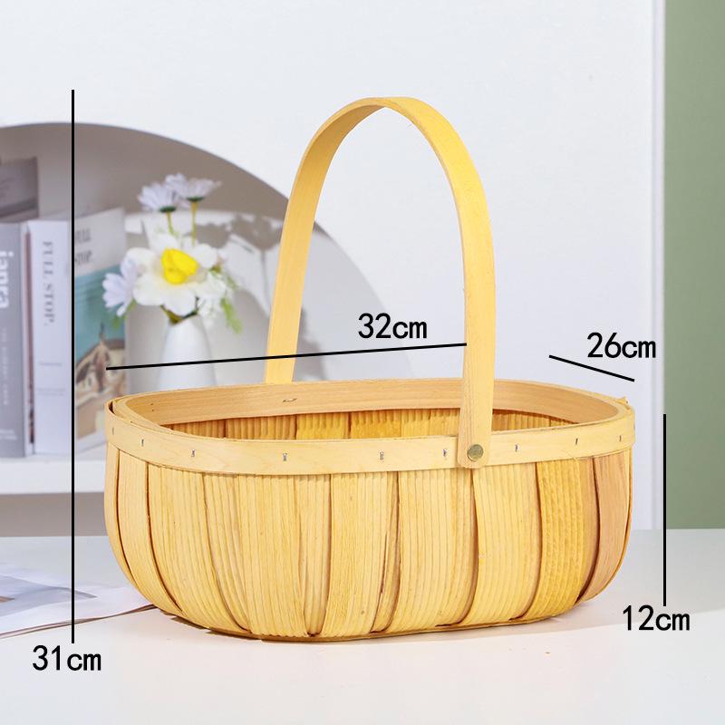 Imitation Rattan Handheld Flower & Snack Basket - Creative Gift & Storage Solution