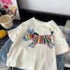 T-shirt Estiva Unisex Stile Coreano Ricamo 3D Cartone Animato - Top in Cotone a Maniche Corte Genitore-Figlio